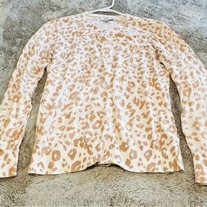 LOFT Beige Patterned Knit Sweater